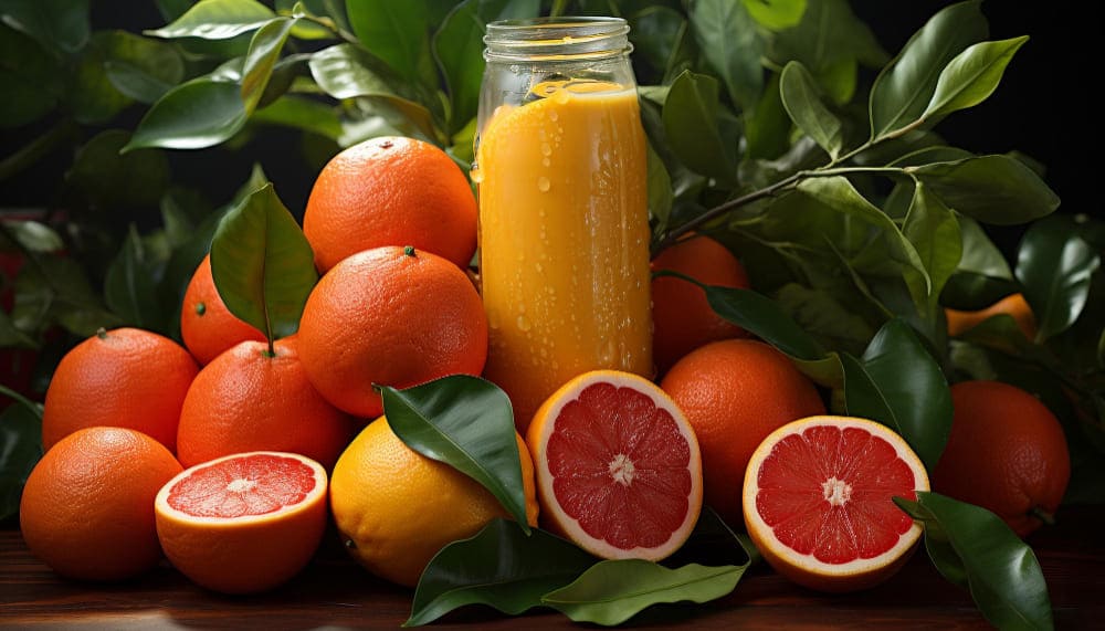 Garrafa de suco natural de laranja